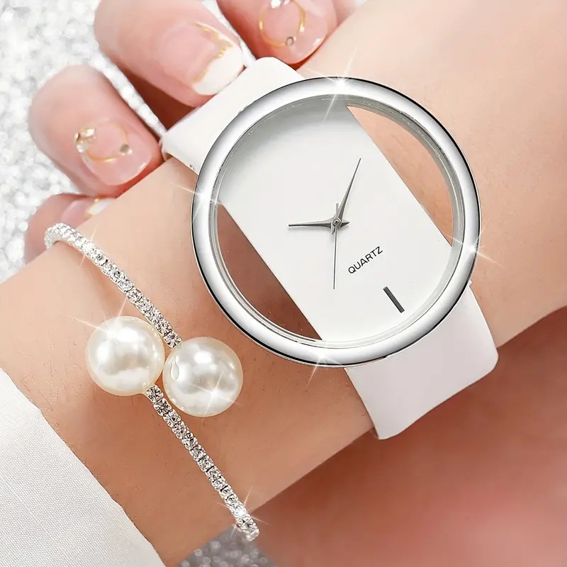 Luxury Watch White - Jam tangan berlian imitasi wanita, 2