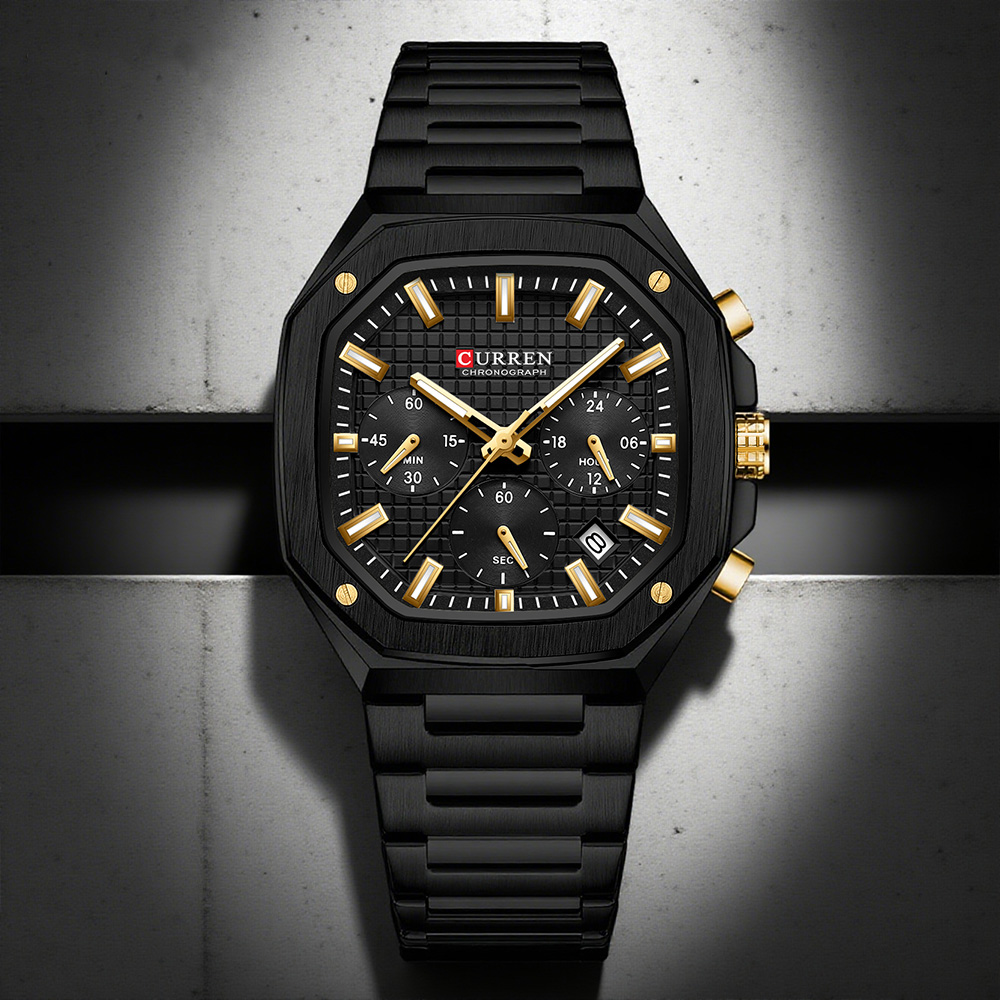 Luxury Watch Design - CURREN Jam Tangan Chrono Persegi Mewah