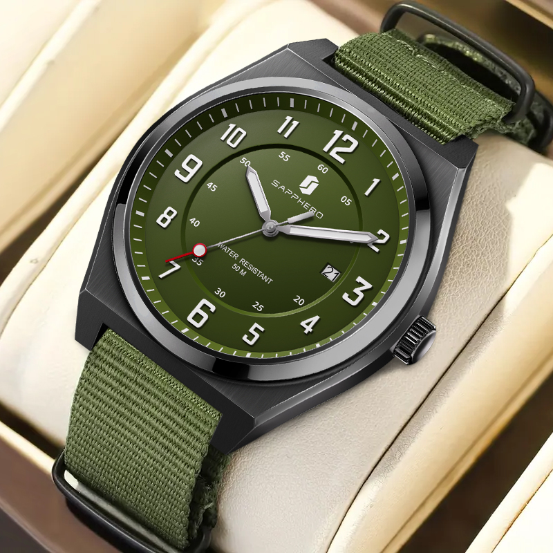 Luxury Watch With Green Dial - SAPPHERO Jam Tangan Kuarsa Olahraga Pria