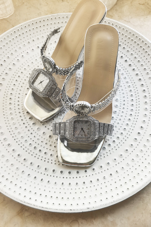 Sepatu hak tinggi kristal desa - Luxury Watch Design ulasan dan harga