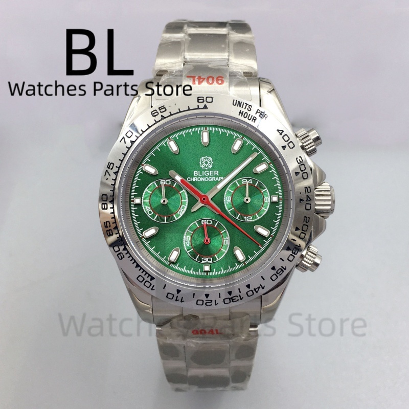 BLIGER Jam Tangan Pria Chronog - Luxury Watch With Green Dial ulasan dan harga