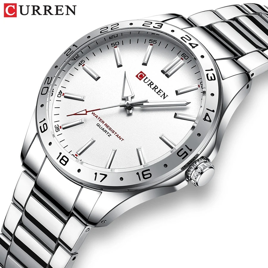 CURREN 8452 Jam Tangan Pria Bi - Luxury Watch White ulasan dan harga